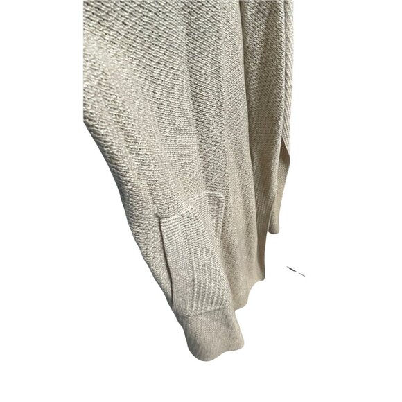 Banana Republic Small Beige Knit Sleeveless Cardigan Vest Pockets Waterfall - Picture 3 of 9